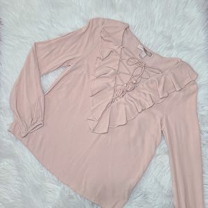 Forever 21 Dusty Rose Lace Up Long Sleeve